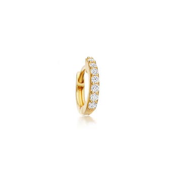 Solid Gold Halo Mini Single Hoop Earring