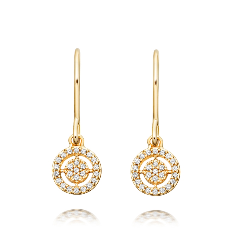 Solid Gold Icon Aura Drop Earrings