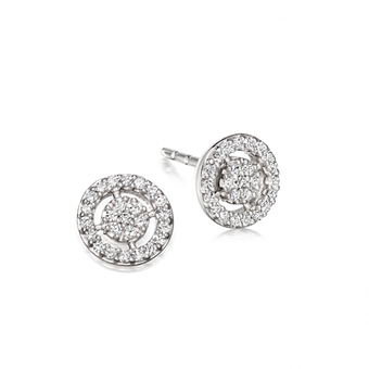 Solid White Gold Icon Aura Natural Diamond Stud Earrings