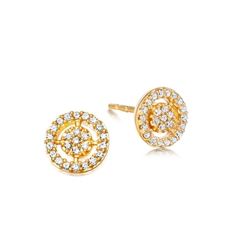 Solid Gold Icon Aura Natural Diamond Stud Earrings