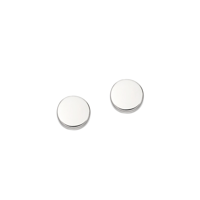 Silver Stilla Disc Stud Earrings