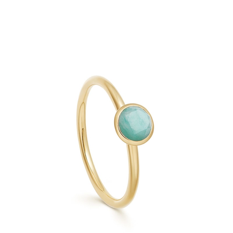 Gold Stilla Mini Amazonite Ring