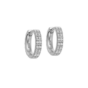 Celestial Astra Hoop Earrings in Sterling Silver