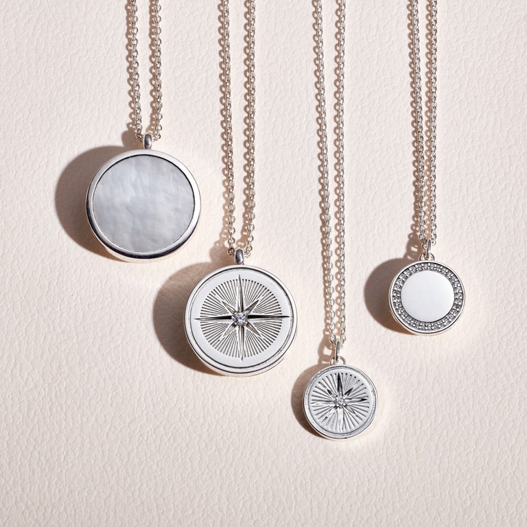Biography Cosmos Locket Necklace in Sterling Silver