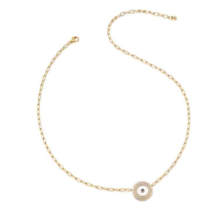 Circulus Mother of Pearl Necklace in Yellow Gold Vermeil
