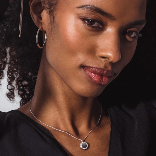 Silver Biography Cosmos Locket Necklace