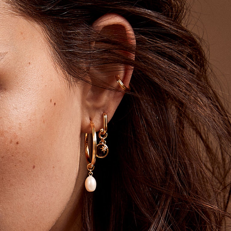 Lapis Biography Earring Charm in Yellow Gold Vermeil