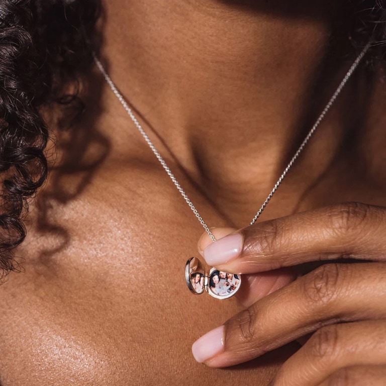 Silver Biography Cosmos Locket Necklace