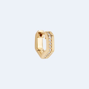 Huggie  Sapphire Deco Single Hoop Earring - One Size