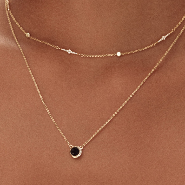 Gold Luna Light Station Necklace