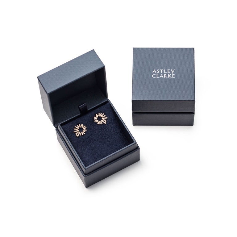 Solid Gold Comet Flare Diamond Stud Earrings