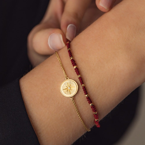 Protection Skinny Biography Bracelet in Yellow Gold Vermeil