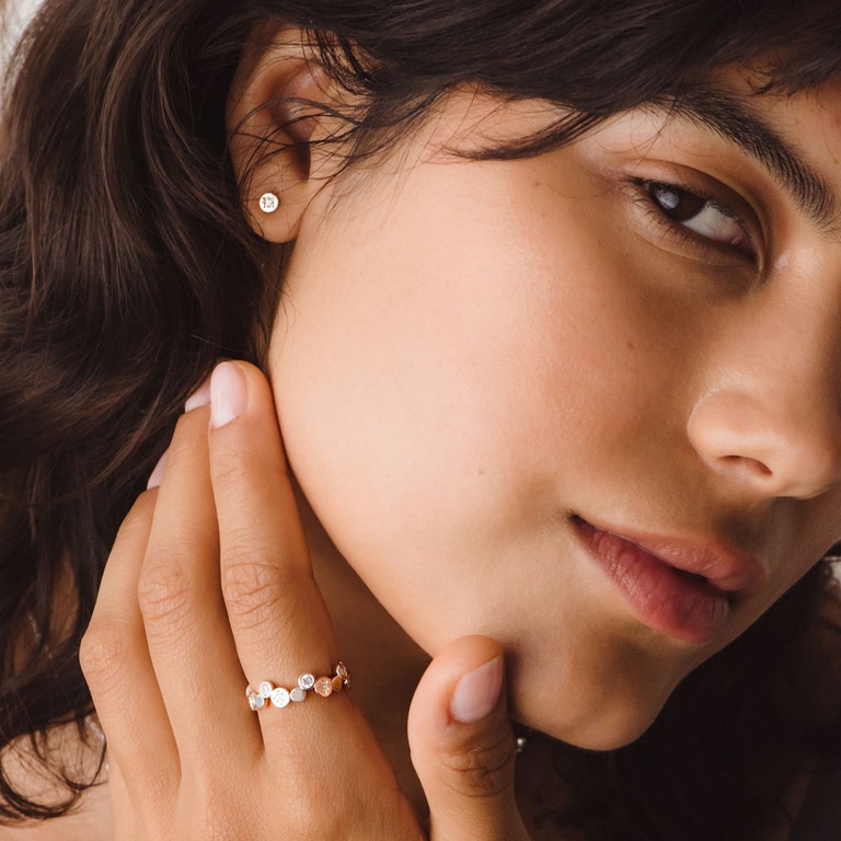 Silver Polaris North Star White Sapphire Ring