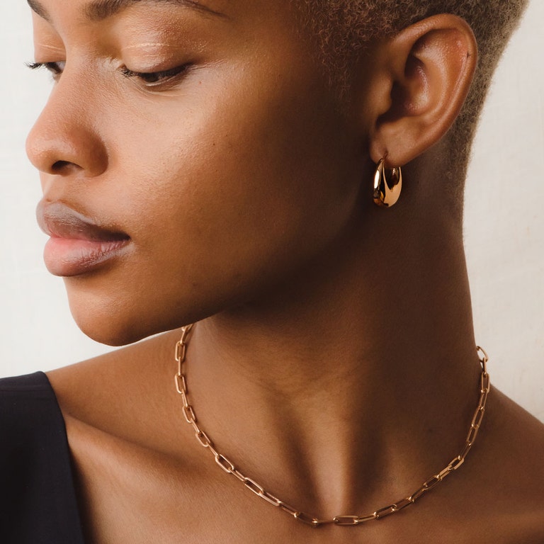 Rose Gold Celestial Square Link Necklace