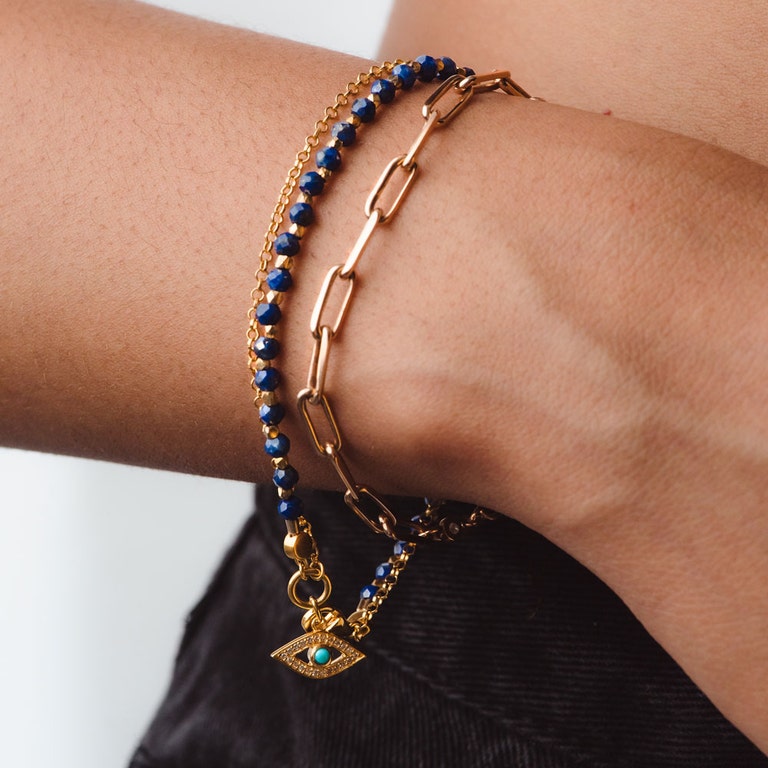 Rose Gold Celestial Square Link Bracelet