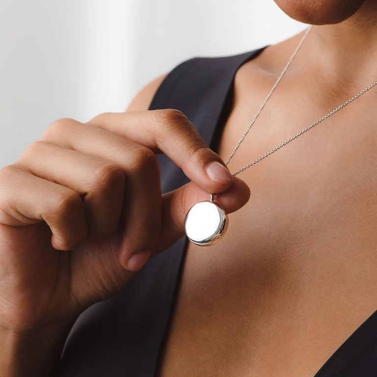 silver personalised locket necklace