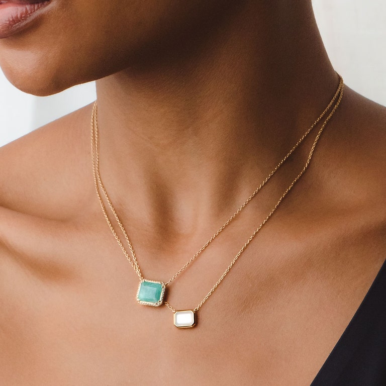 Ottima Mother of Pearl Pendant in Yellow Gold Vermeil | Astley Clarke