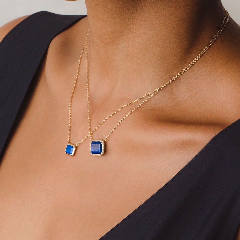 Ottima Lapis Slice Landscape Pendant in Yellow Gold Vermeil | Astley Clarke