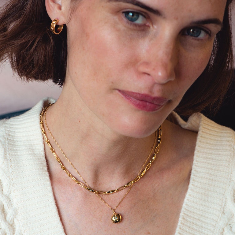 Gold Celestial Orbit Chain Necklace