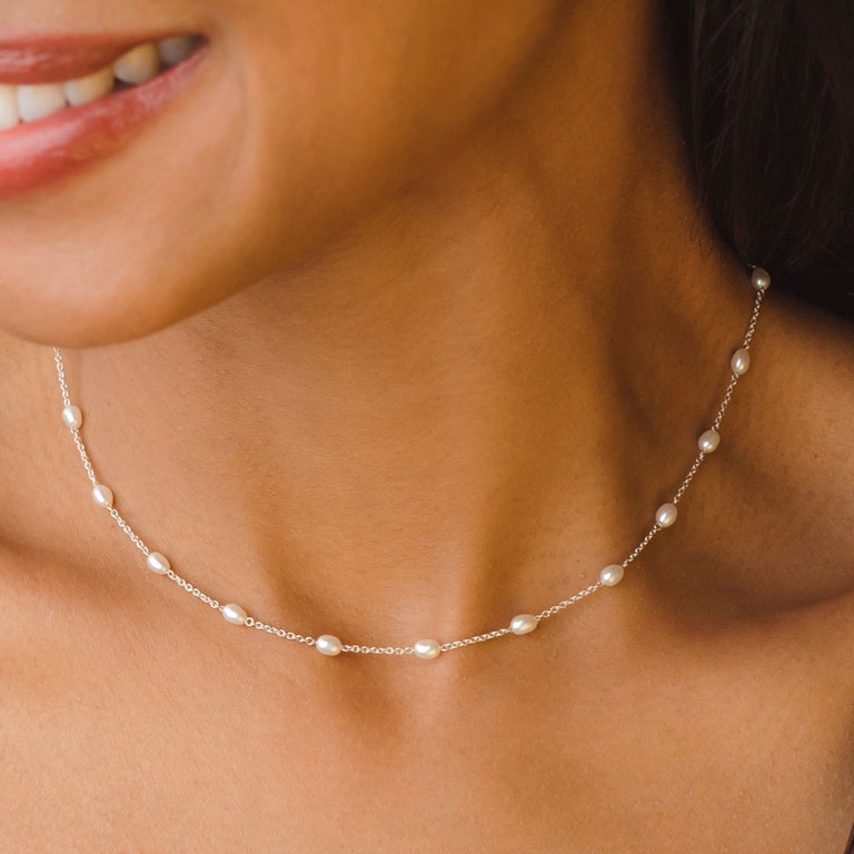Pearl Biography Chain Necklace in Sterling Silver | Astley Clarke