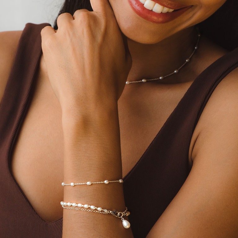 Pearl Biography Chain Bracelet in Sterling Silver | Astley Clarke