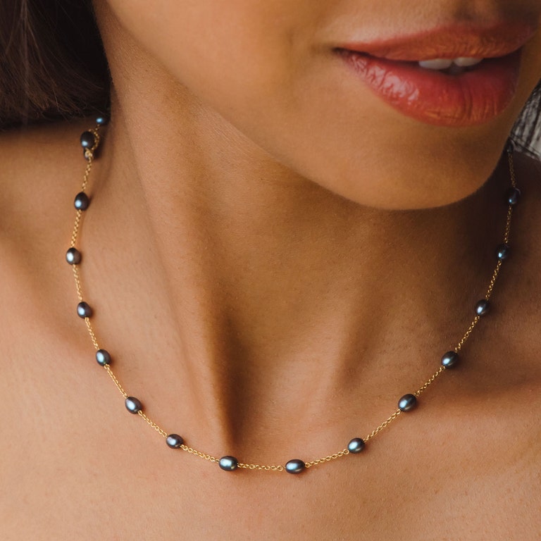 Peacock Pearl Biography Chain Necklace in Yellow Gold Vermeil | Astley Clarke
