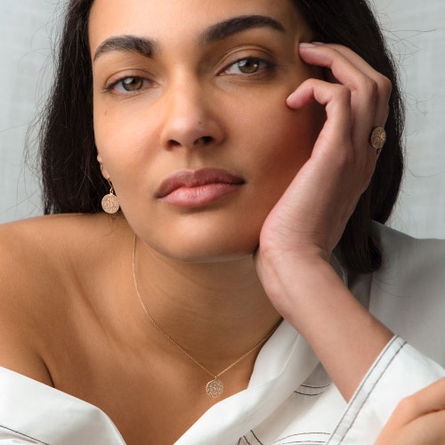 Solid Gold Icon Drop Earrings