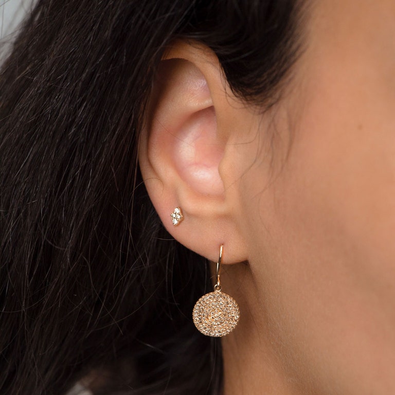 Solid Gold Icon Drop Earrings