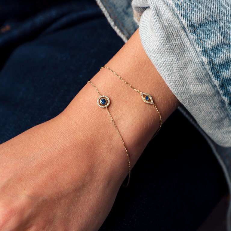 Solid Gold Icon Aura Blue Sapphire Bracelet
