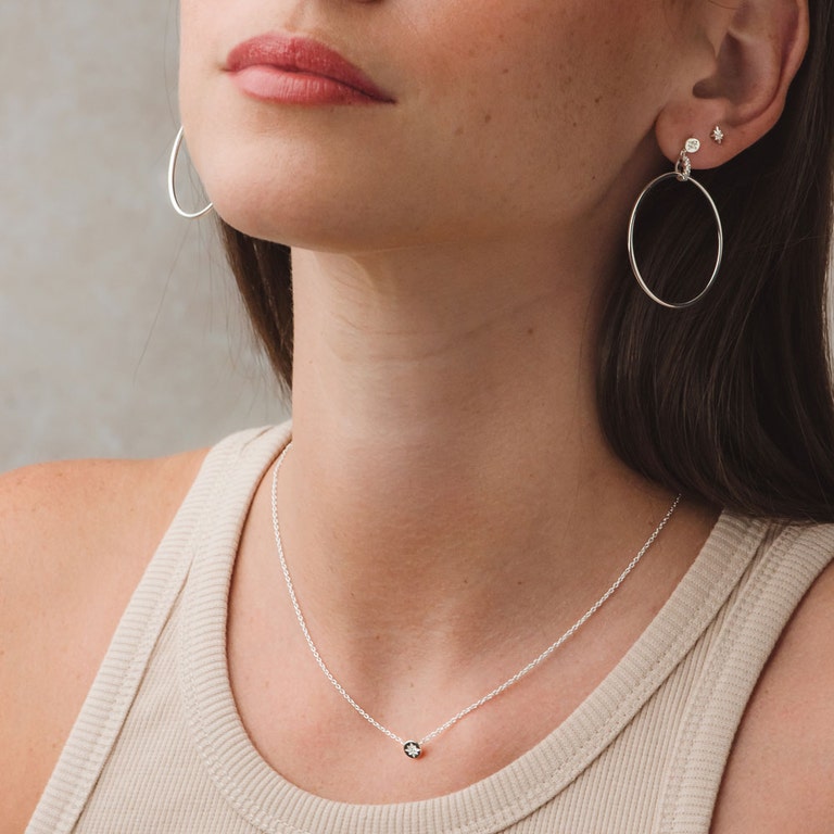 Polaris Star Set White Sapphire Pendant in Sterling Silver | Astley Clarke