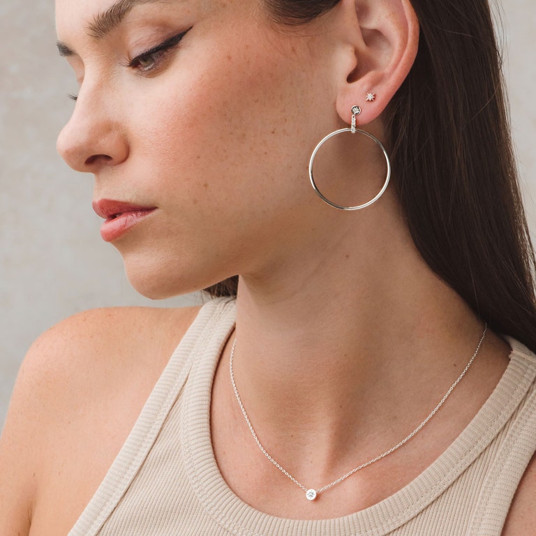 Silver Polaris Star Stud Earrings