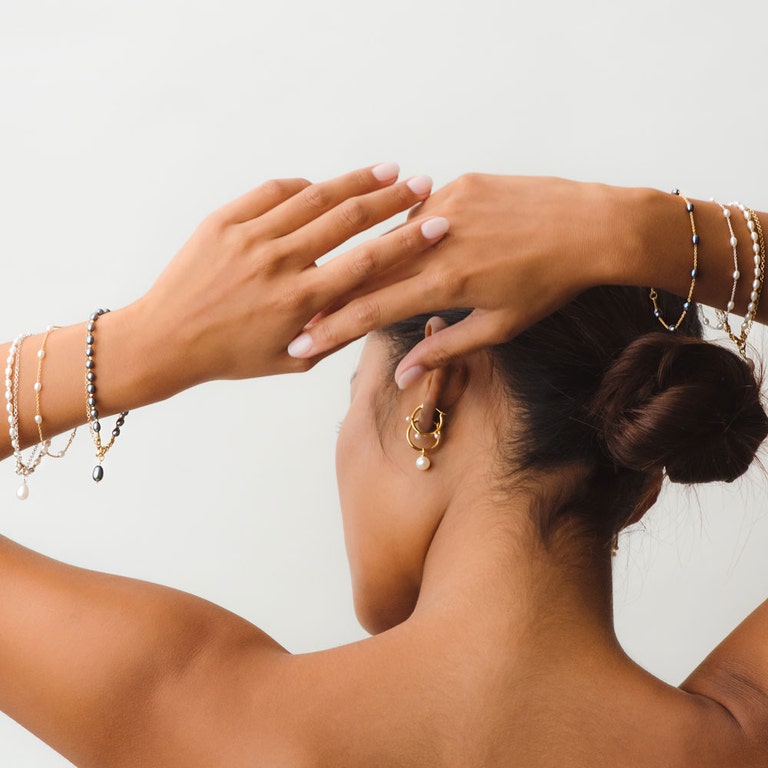 Double Chain Pearl Biography Bracelet in Sterling Silver | Astley Clarke