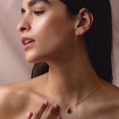 Huggie Deco Hoop Earrings