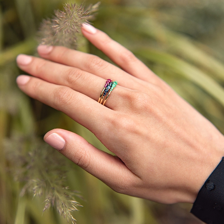Gold Ruby Stacking Ring