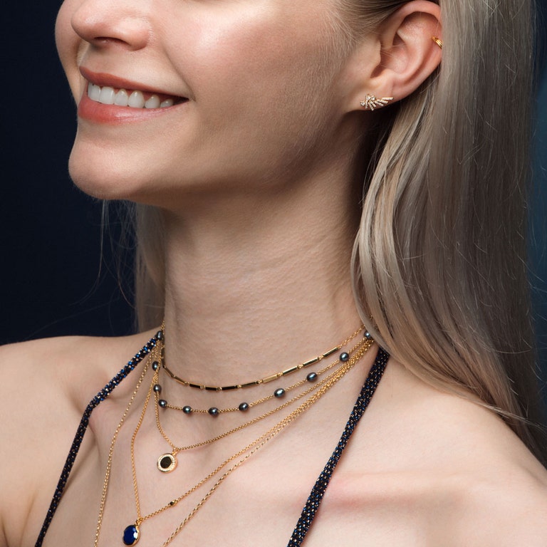 Gold Biography Cosmos Pendant Necklace