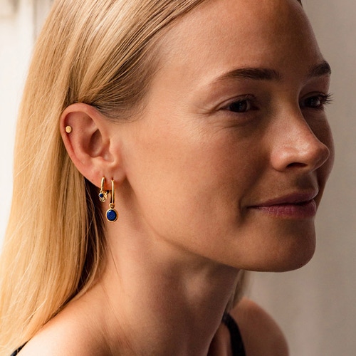 Gold Stilla Disc Stud Earrings 