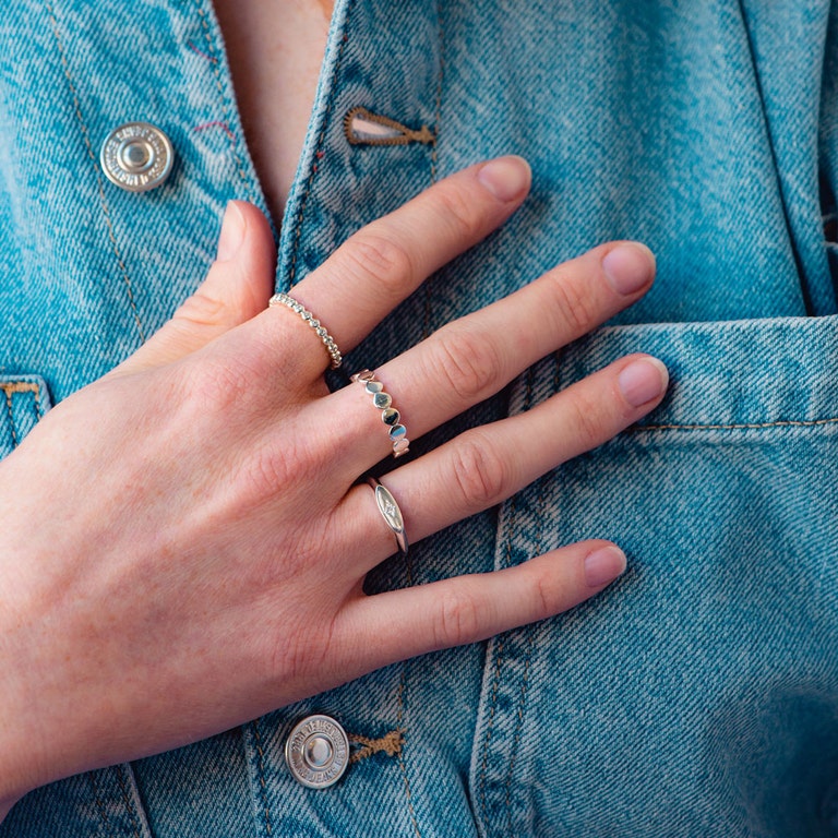 Celestial Orbit Signet Ring in Sterling Silver 