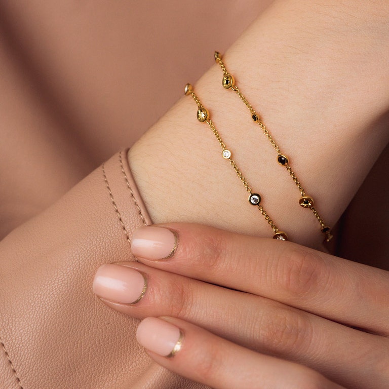Polaris North Star Black Spinel Station Bracelet in Yellow Gold Vermeil | Yellow Gold Vermeil | Astley Clarke London