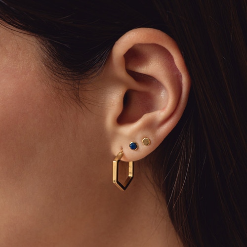 Gold Stilla Mini Lapis Stud Earrings 