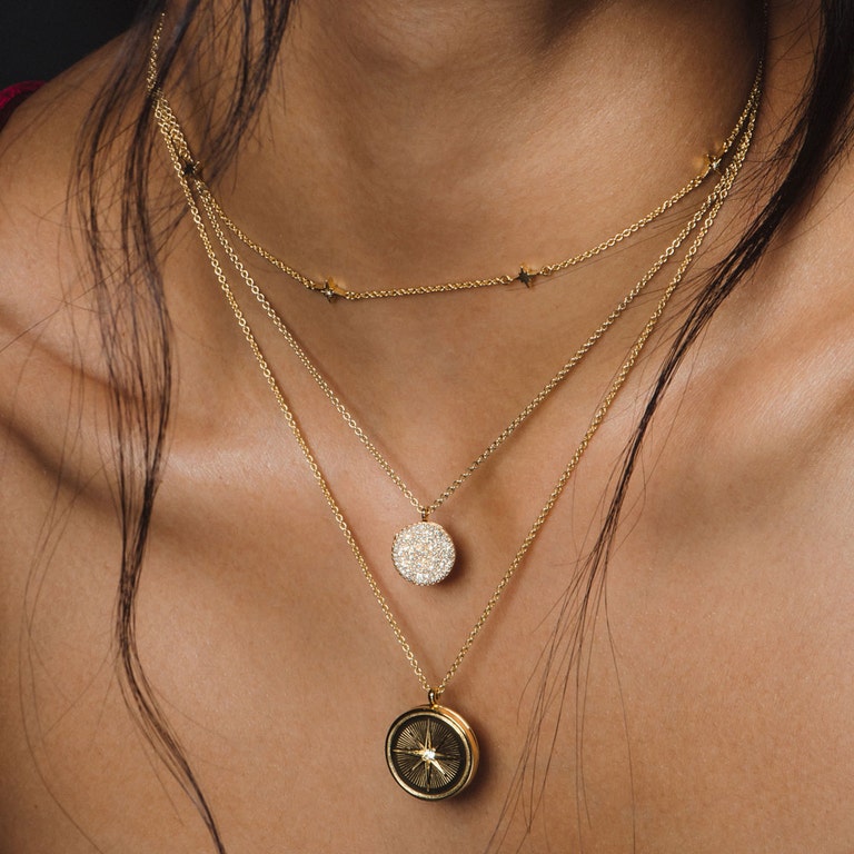 Icon Diamond Locket Necklace in Yellow Gold
