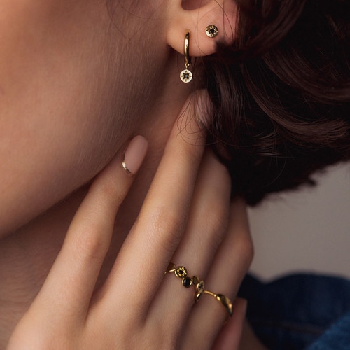 Gold Polaris North Star Black Spinel Ring
