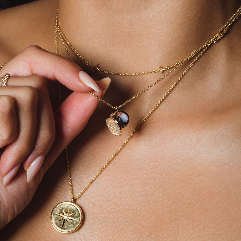Icon Diamond Locket Necklace in Yellow Gold