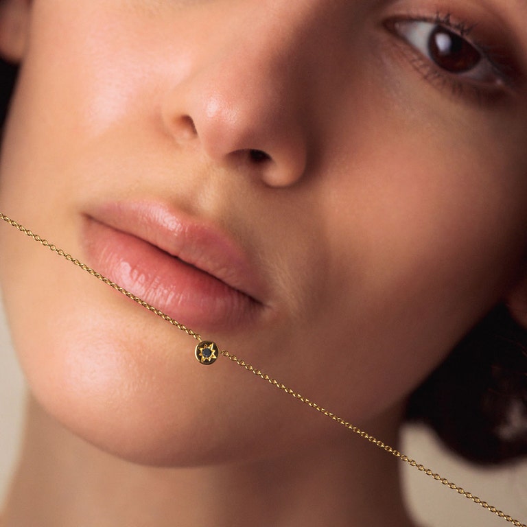 Polaris Black Spinel Star Set Pendant in Yellow Gold Vermiel | Yellow Gold Vermeil | Astley Clarke London