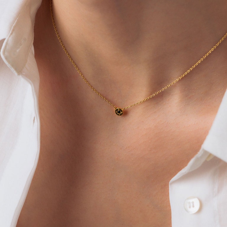 Polaris Black Spinel Star Set Pendant in Yellow Gold Vermiel | Yellow Gold Vermeil | Astley Clarke London