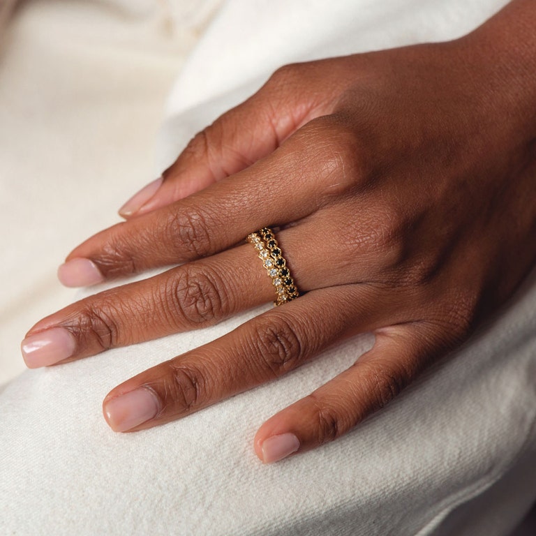 18ct yellow gold vermeil stacking rings