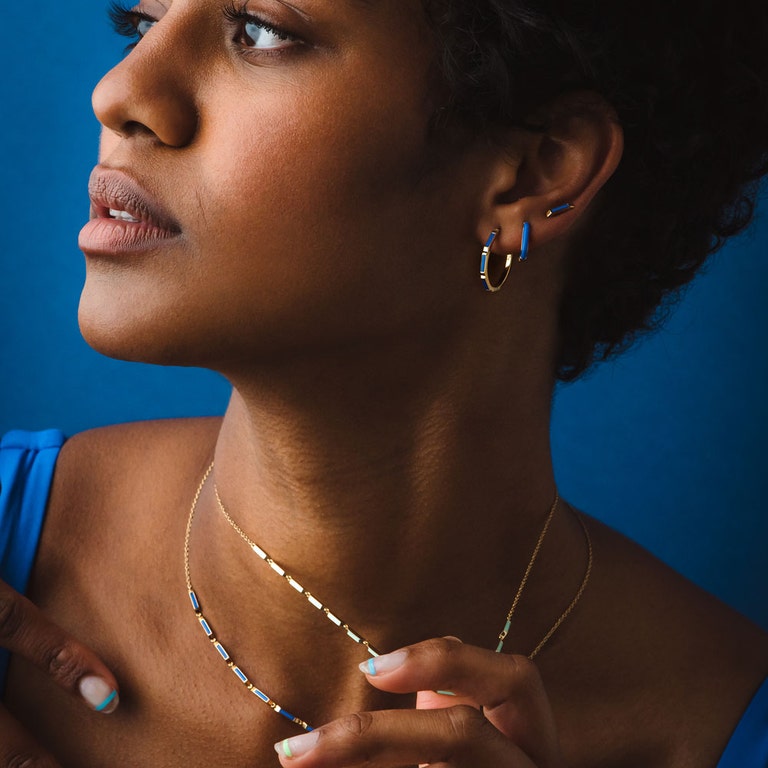 Aubar Necklace Blue Enamel