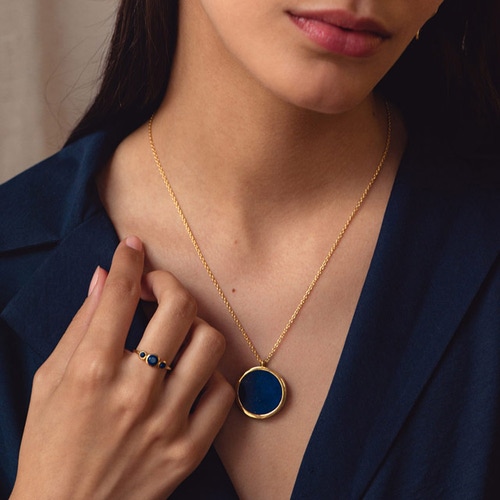 Gold Stilla Triple Lapis Ring 