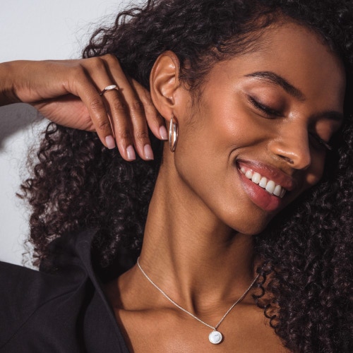 Large Linia Hoop Earrings in Sterling Silver