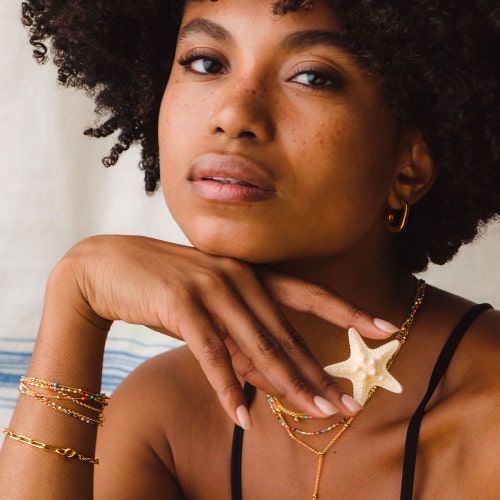 Gold Biography Neon Enamel Bracelet