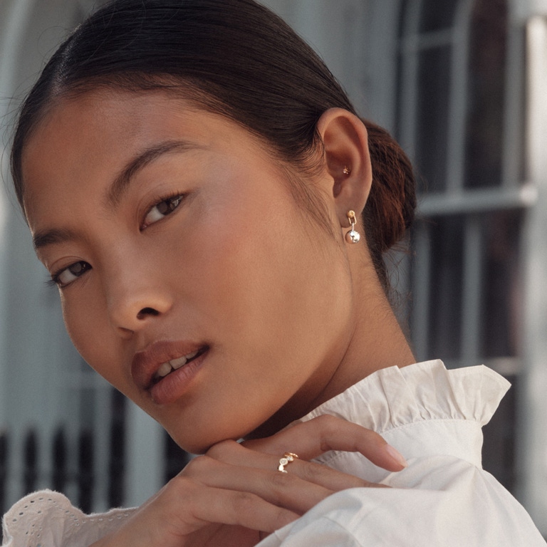 Gold and Silver Aurora Drop Earrings